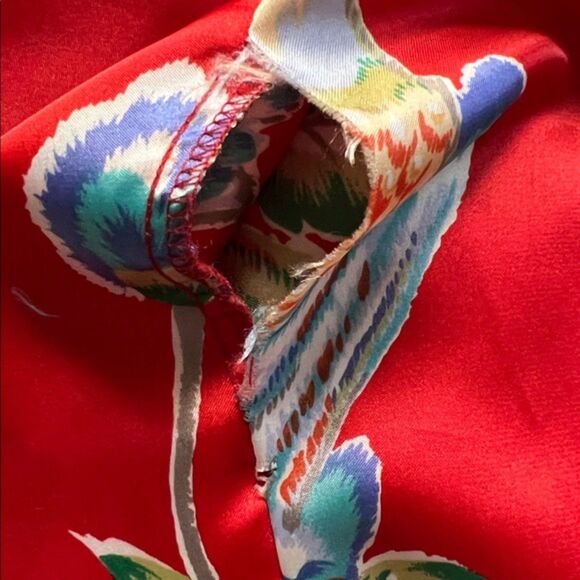 Natori Red Floral Kimono Robe – Size Small - Picture 8 of 12